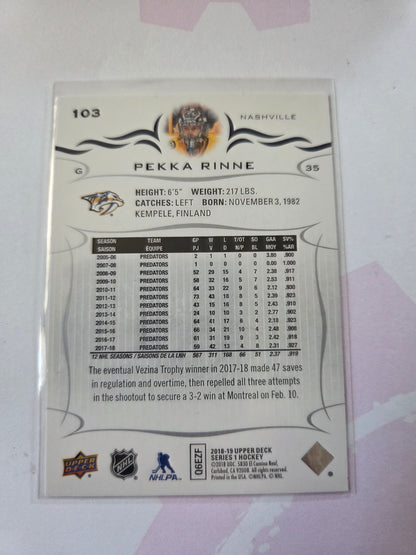 Pekka Rinne Upper Deck Series 1 #103 [Nashville Predators]