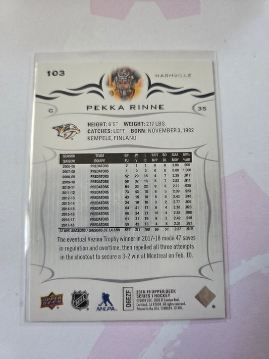 Pekka Rinne Upper Deck Series 1 #103 [Nashville Predators]