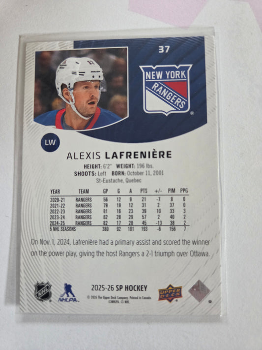 Alexis Lafrenière SP Hockey #37 [New York Rangers]