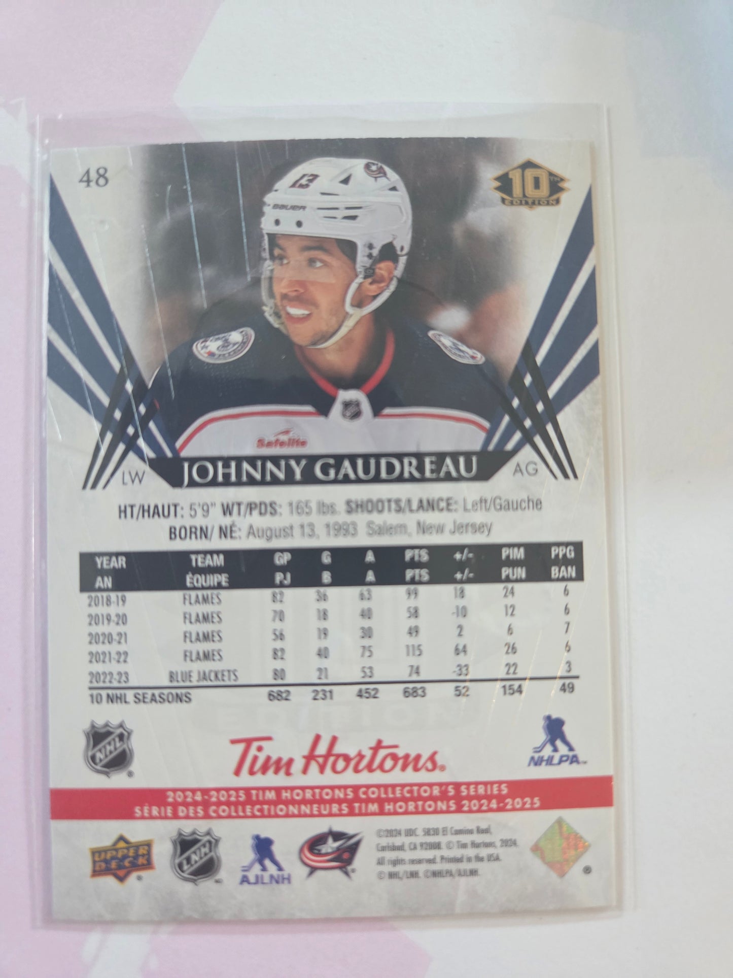 Johnny Gaudreau Upper Deck 10th Edition #48 [Columbus Blue Jackets]