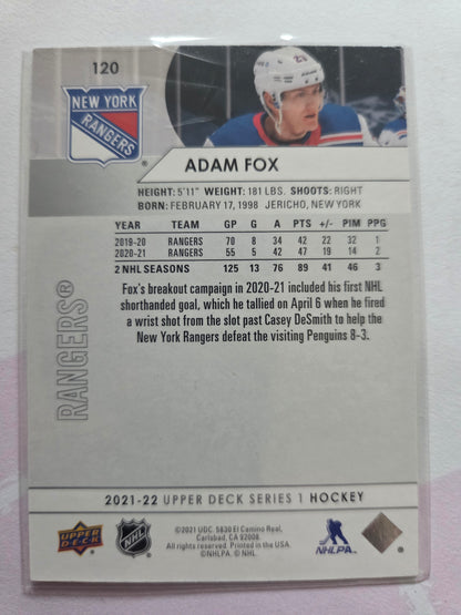 Adam Fox Upper Deck Series 1 #120 [New York Rangers]