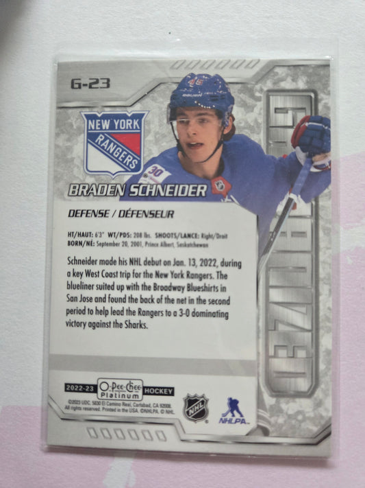 Braden Schneider O-Pee-Chee Platinum Galvanized [New York Rangers]