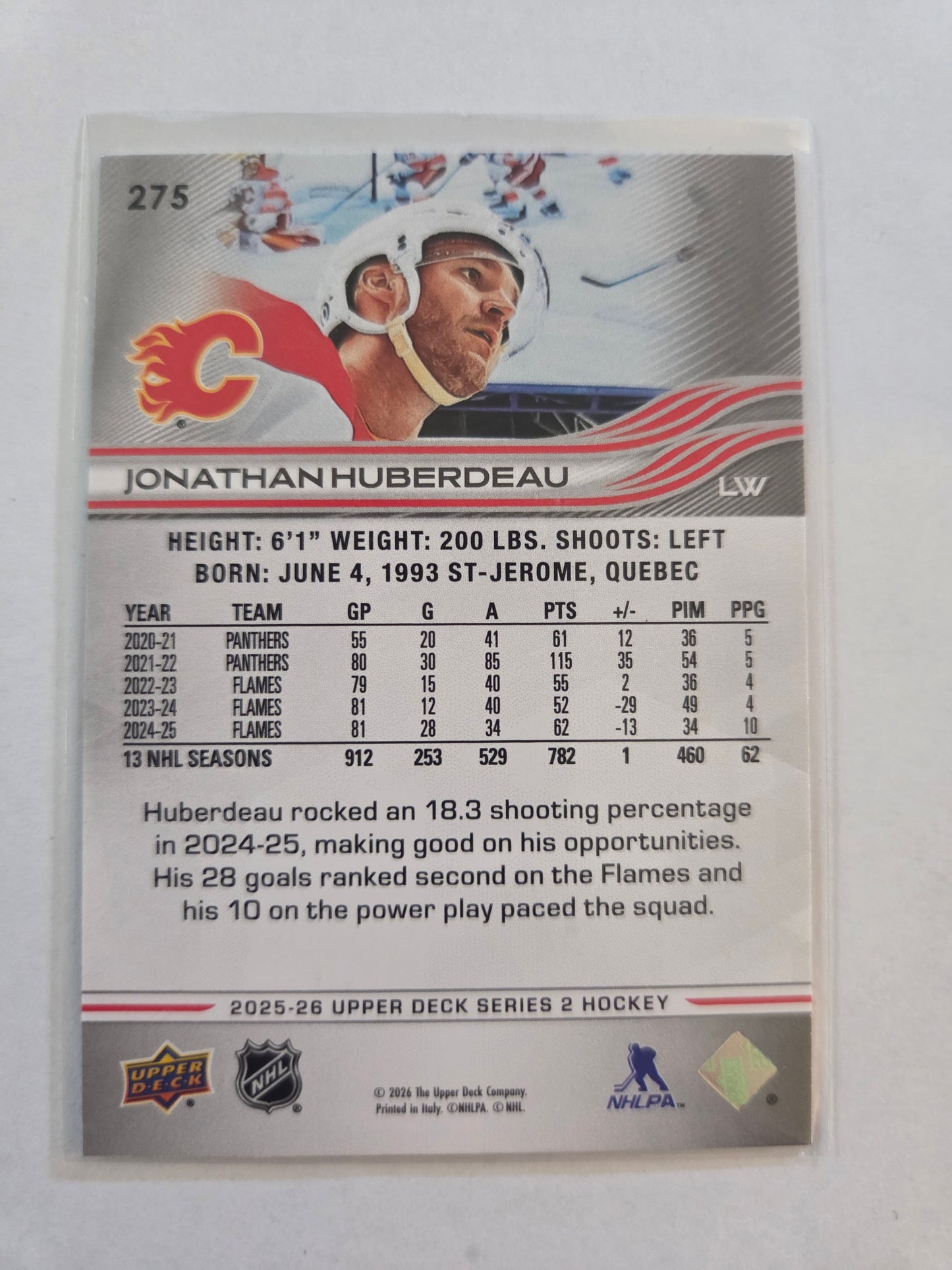 Jonathan Hunerdeau Upper Deck Series 2 #275 [Calgary Flames]