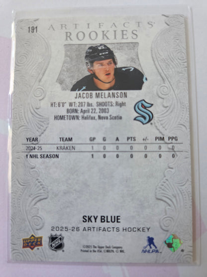 Jacob Melanson Sky Blue Artifacts Hockey Artifacts Rookies #191 [Seattle Kraken]