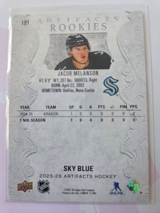 Jacob Melanson Sky Blue Artifacts Hockey Artifacts Rookies #191 [Seattle Kraken]
