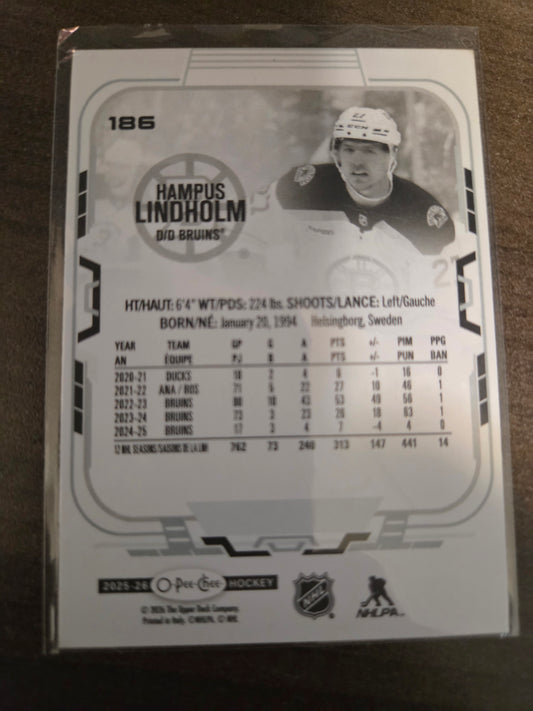 Hampus Lindholm O-Pee-Chee #186 [Boston Bruins]