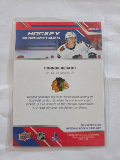 Connor Bedard 2025 Upper Deck National Hockey Card Day [Chicago Blackhawks]