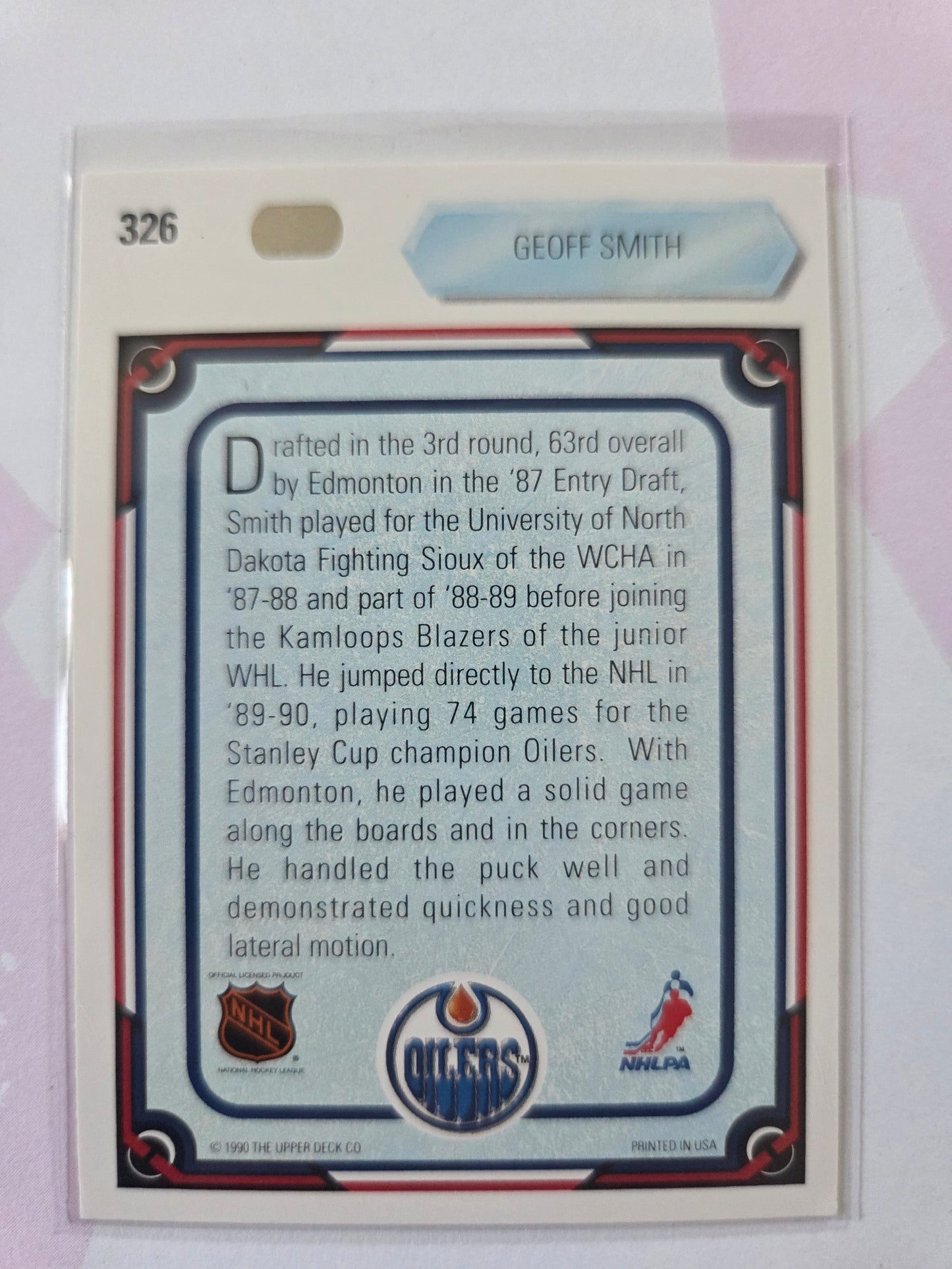 Geoff Smith 90/91 Upper Deck All Rookie Team #326 [Edmonton Oilers]