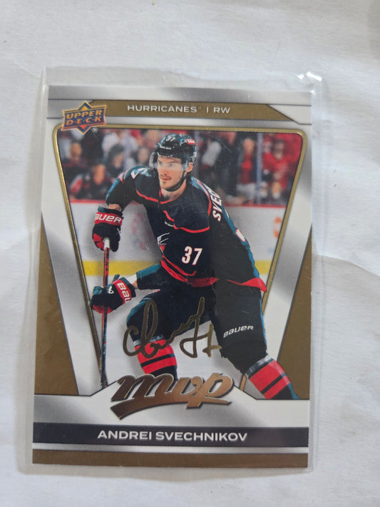 Andrei Svechnikov Gold Script Upper Deck MVP Hockey #128 [Carolina Hurricanes]