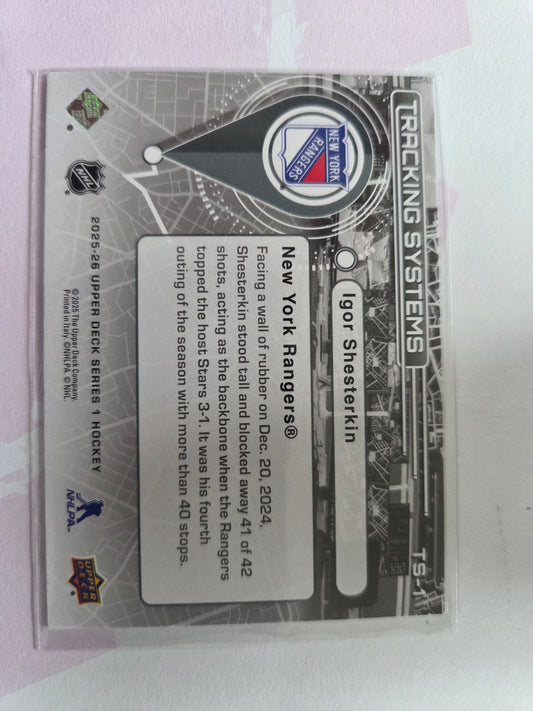 Igor Shesterkin Upper Deck Series 1 Tracking Systems [New York Rangers]