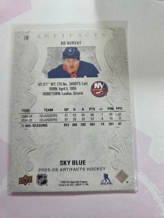 Bo Horvat Upper Deck Sky Blue Artifacts Hockey #76 [New York Islanders]