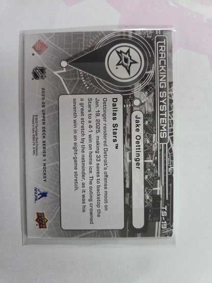 Jake Oettinger Upper Deck Series 1 Tracking Systems [Dallas Stars]