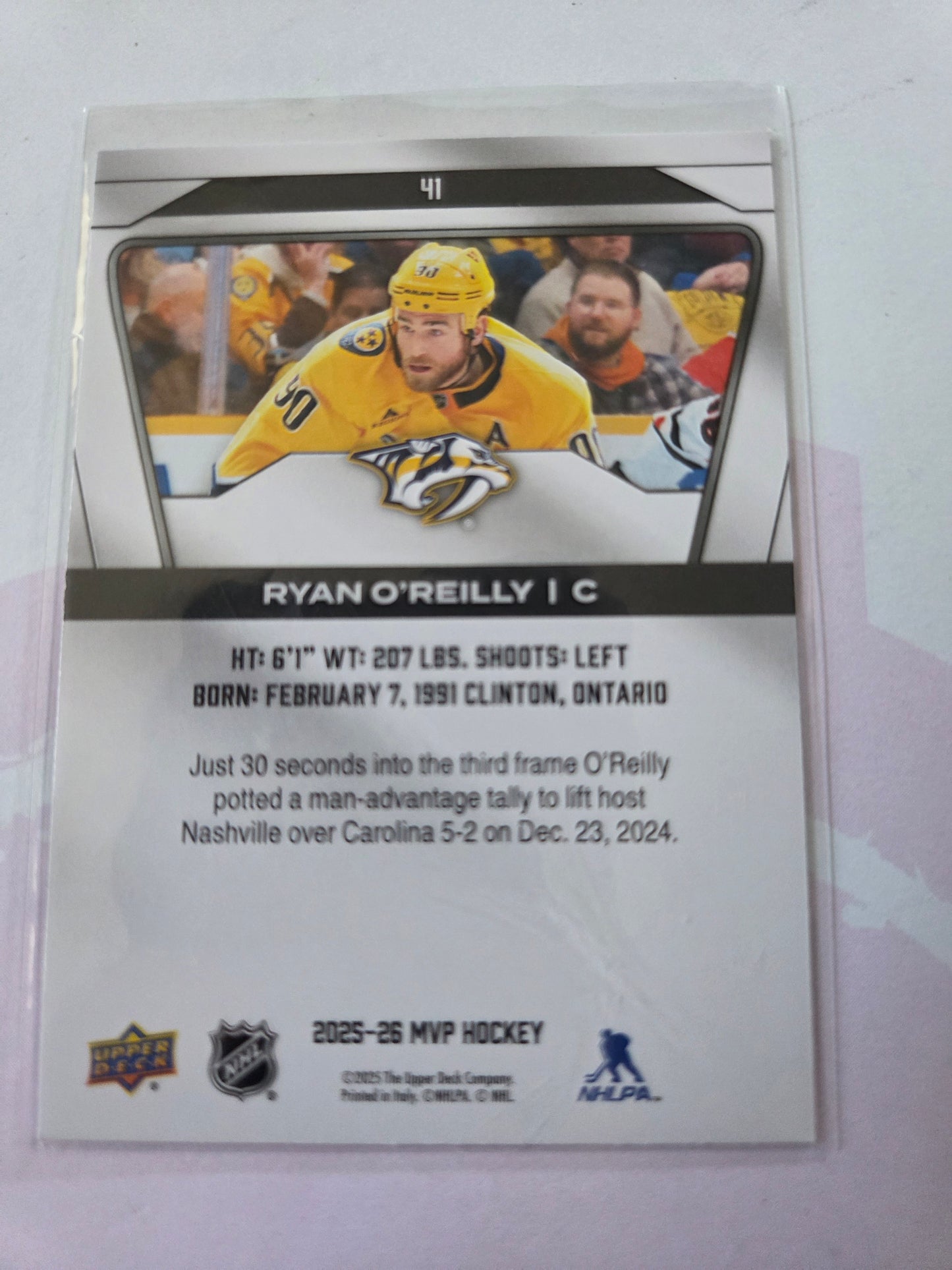 Ryan O'Reilly Upper Deck MVP Hockey #41 [Nashville Predators]