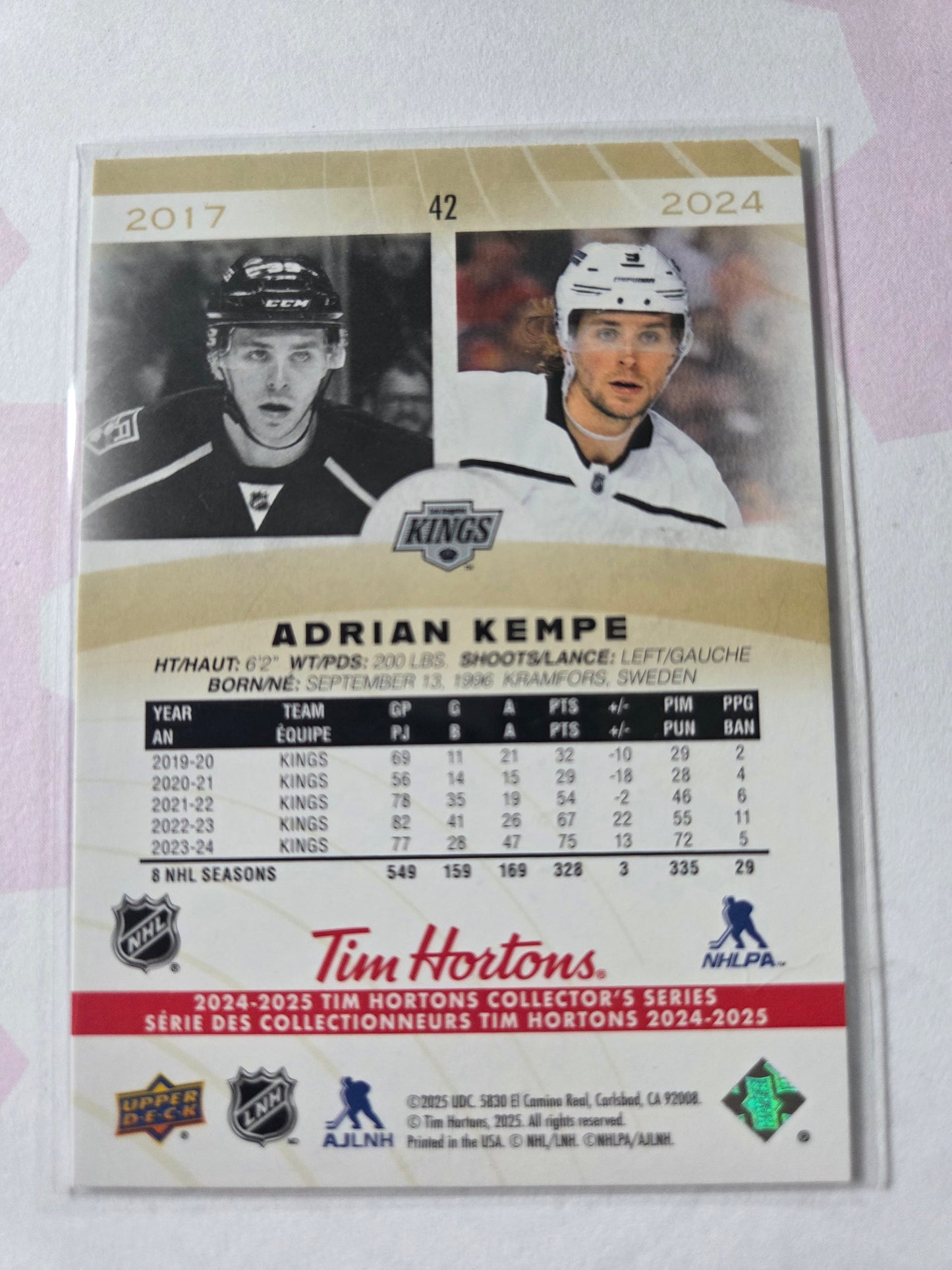 Adrian Kempe Tim Hortons Upper Deck #42 [Los Angeles Kings]