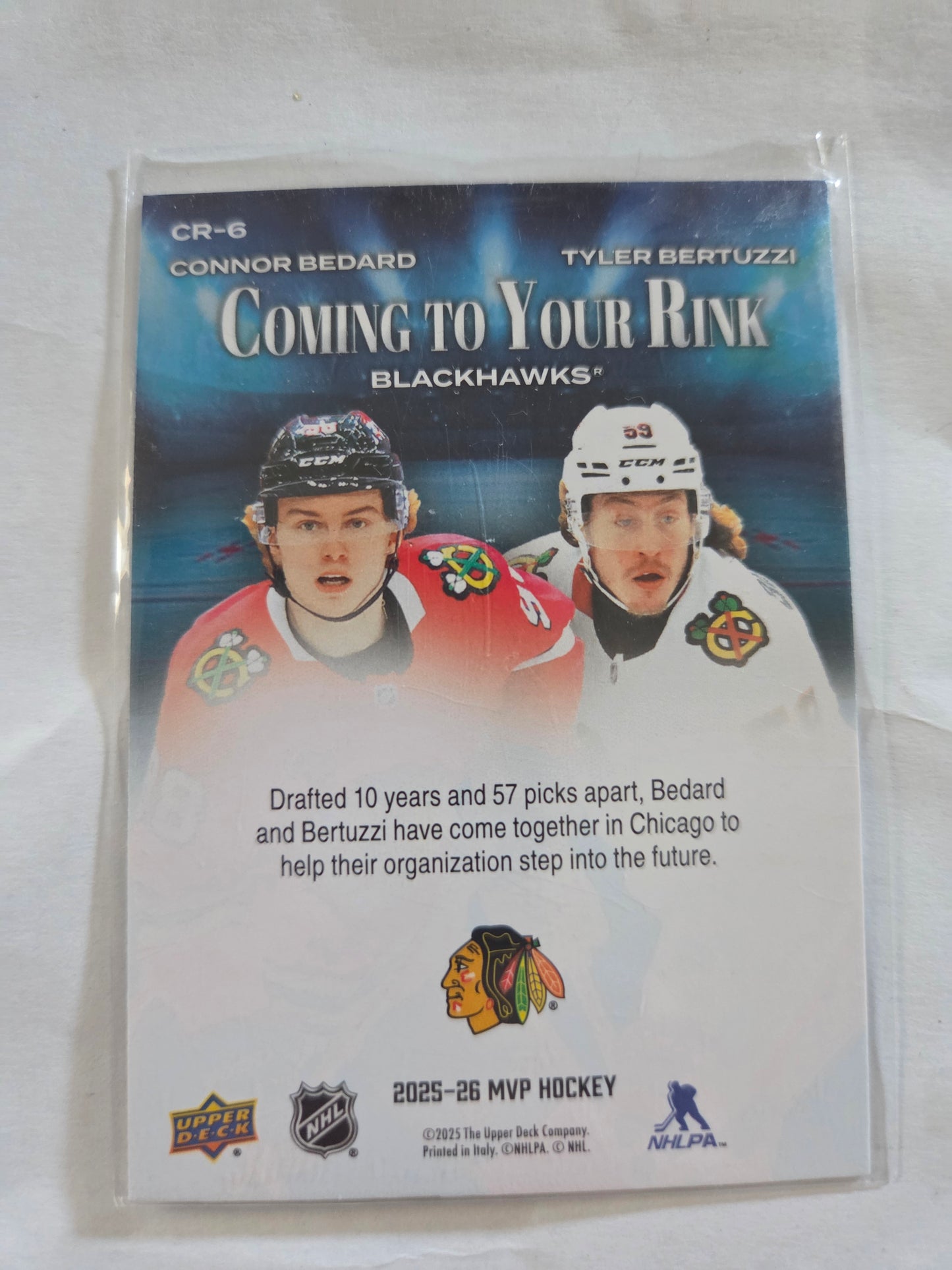 Connor Bedard/Tyler Bertuzzi Upper Deck MVP Hockey Coming To Your Rink [Chicago Blackhawks]