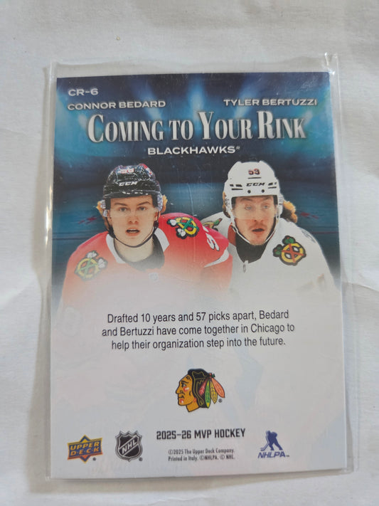 Connor Bedard/Tyler Bertuzzi Upper Deck MVP Hockey Coming To Your Rink [Chicago Blackhawks]