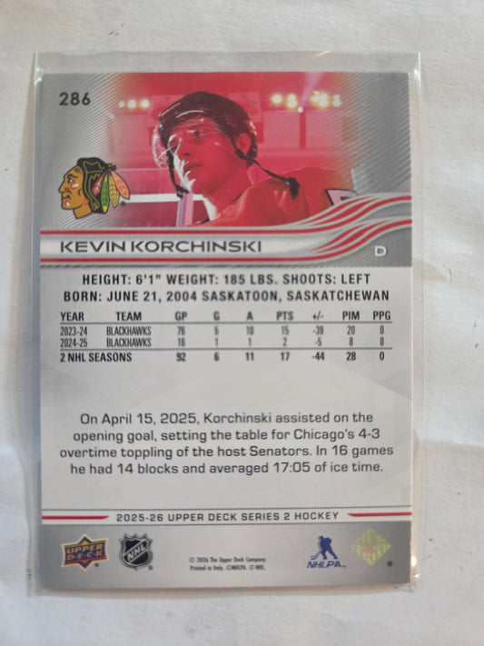 Kevin Korchinski Upper Deck Series 2 #286 [Chicago Blackhawks]