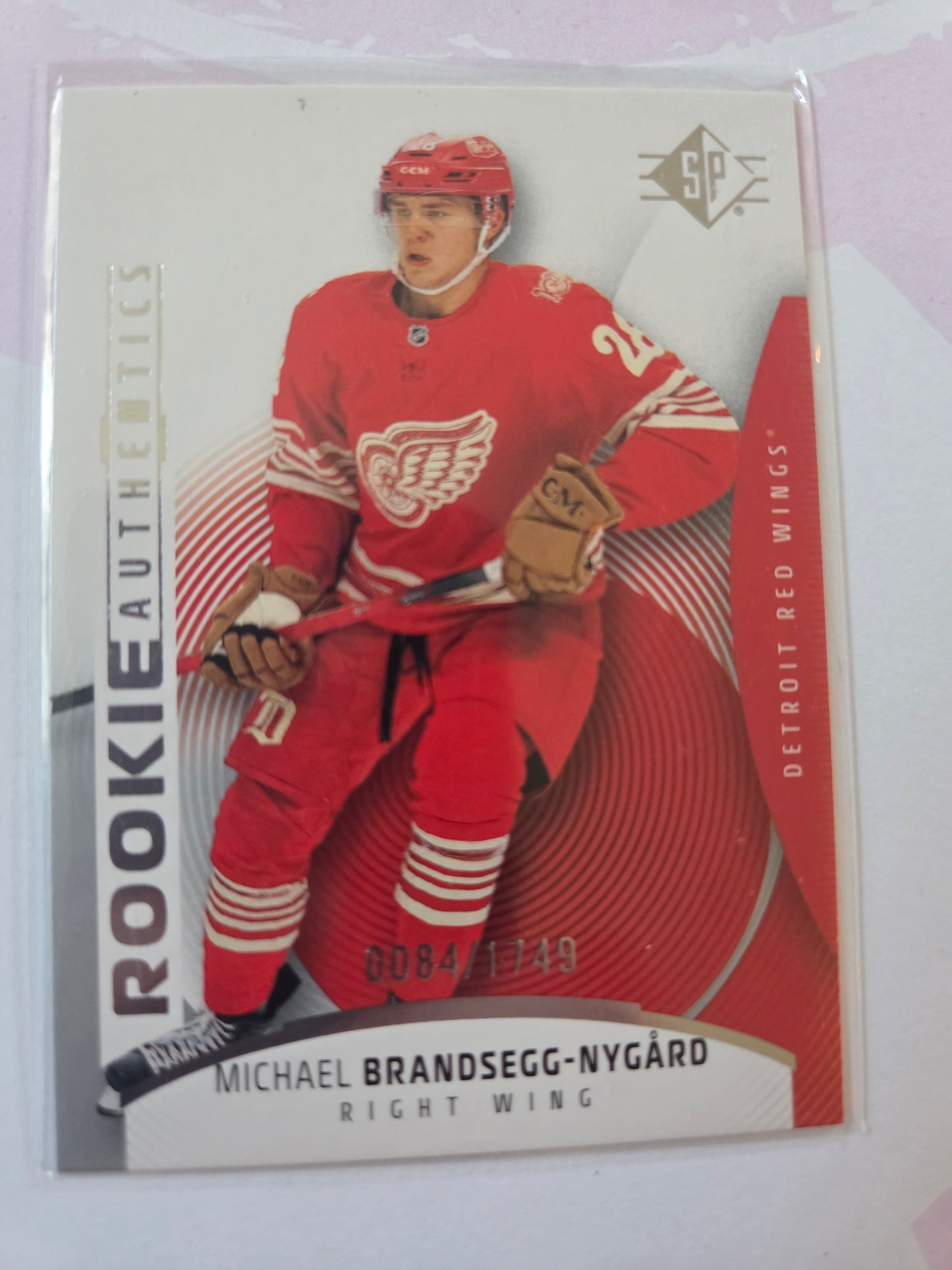 Michael Brandsegg-Nygård SP Hockey Rookie Authentics 0084/1749 #140 [Detroit Red Wings]