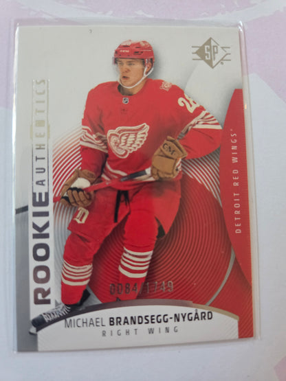 Michael Brandsegg-Nygård SP Hockey Rookie Authentics 0084/1749 #140 [Detroit Red Wings]