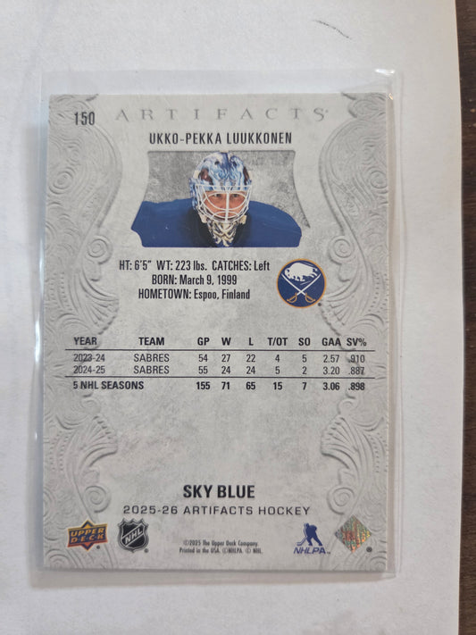 Ukko-Pekka Luukkonen Sky Blue Artifacts Hockey #150 [Buffalo Sabres]