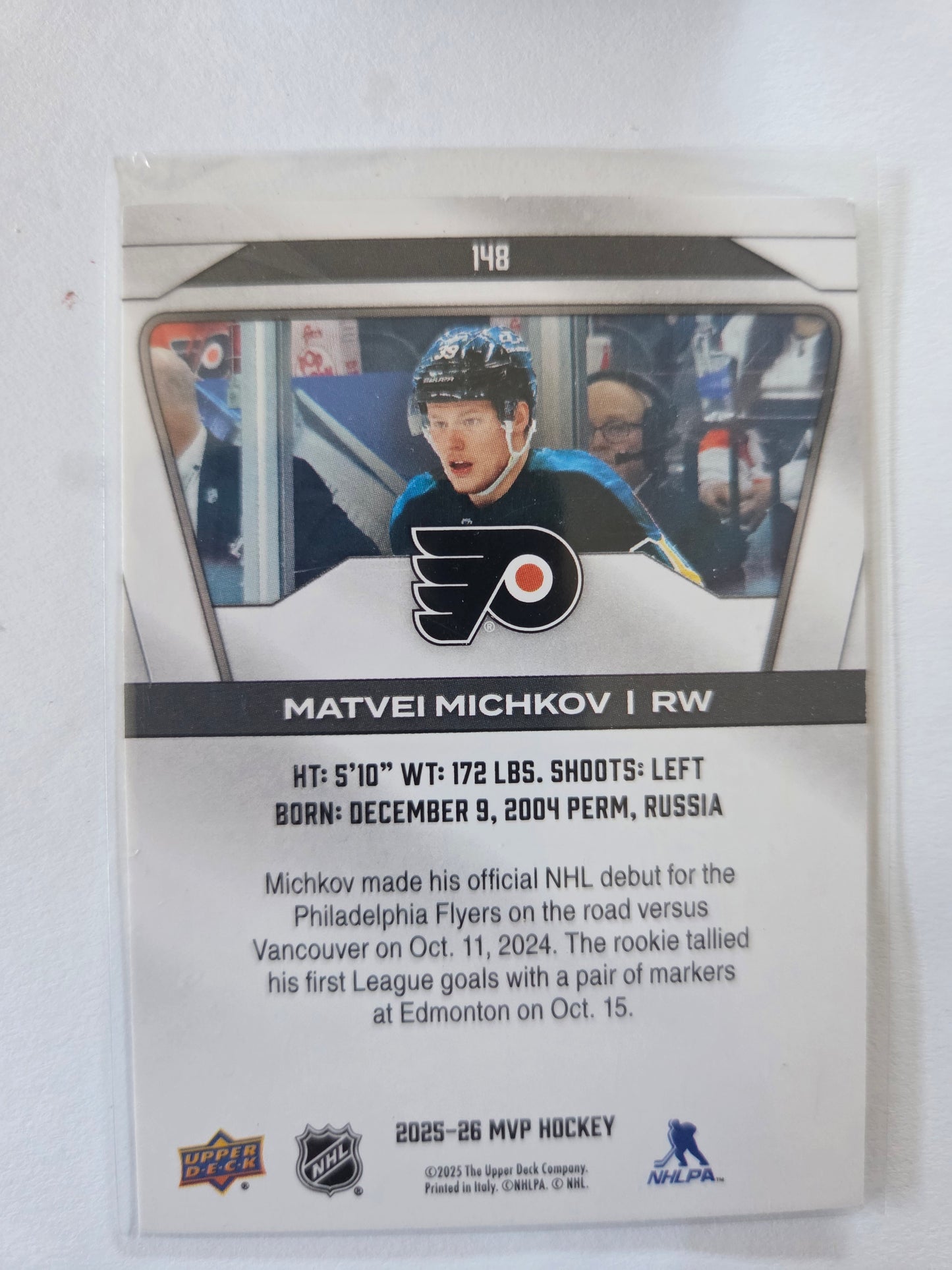 Matvei Michkov Upper Deck MVP Hockey #148 [Philadelphia Flyers]