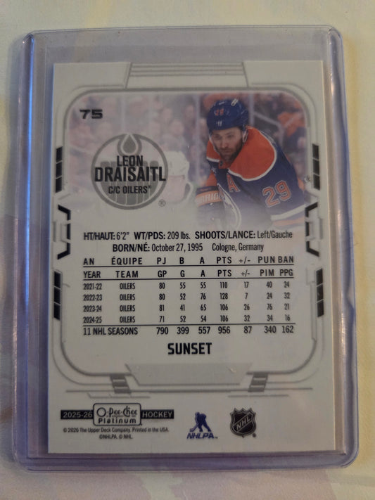 Leon Draisaitl O-Pee-Chee Platinum Hockey Sunset #75 [Edmonton Oilers]
