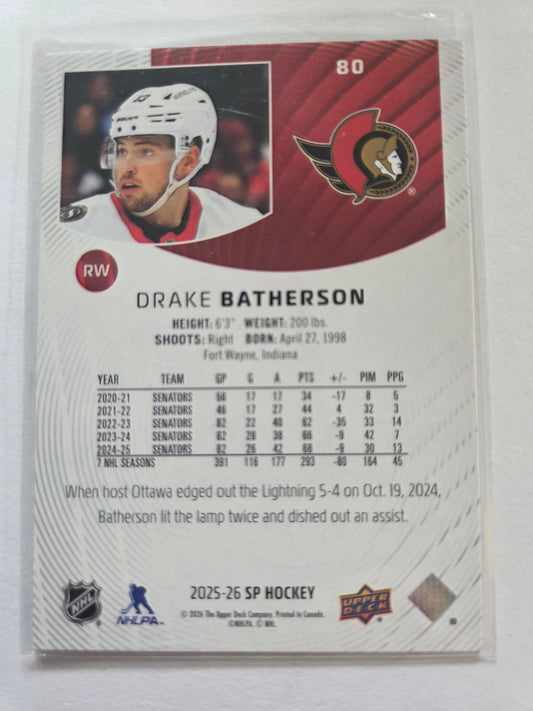 Drake Batherson SP Hockey #80 [Ottawa Senators]