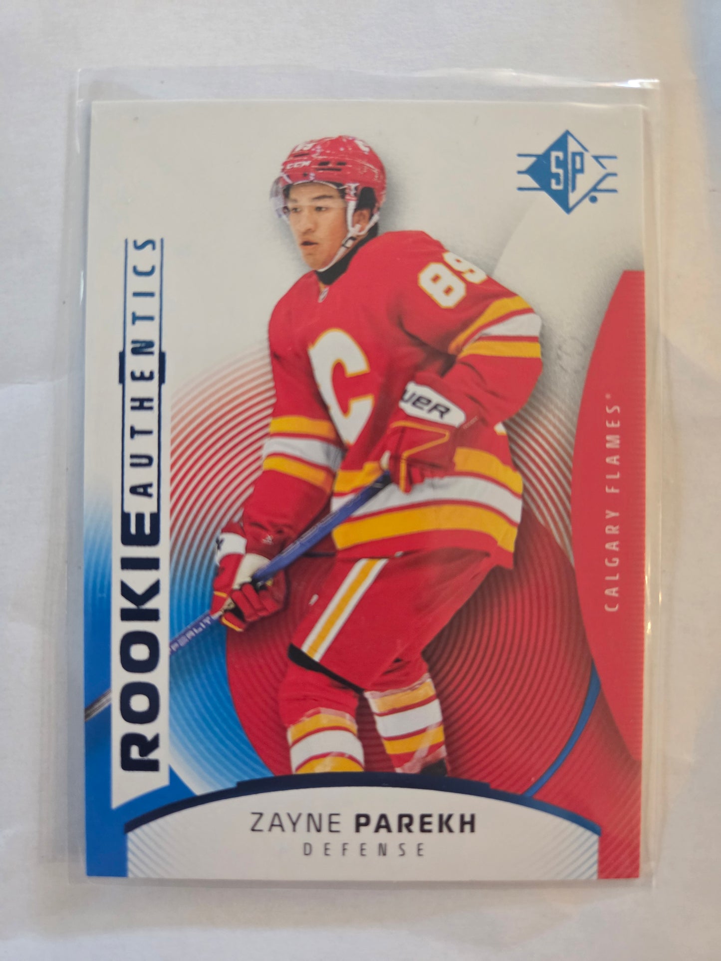 Zayne Parekh Blue SP Hockey Rookie Authentics #133 [Calgary Flames]