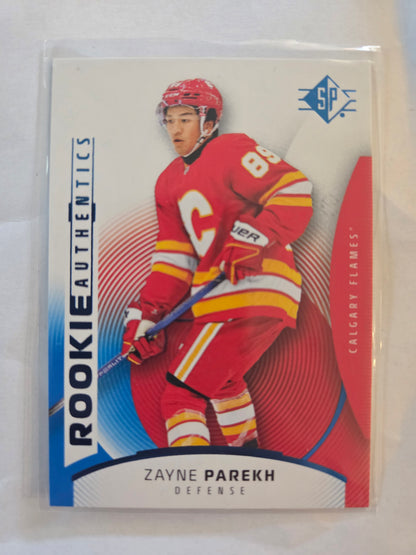 Zayne Parekh Blue SP Hockey Rookie Authentics #133 [Calgary Flames]