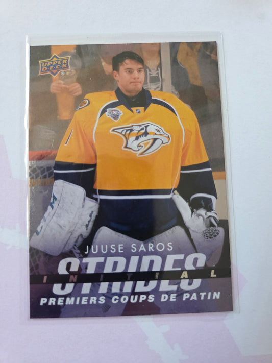 Jusse Saros Upper Deck Initail Strides [Nashville Predators]