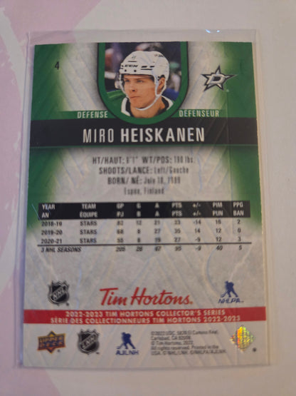 Miro Heiskanen Upper Deck Tim Hortons #4 [Dallas Stars]
