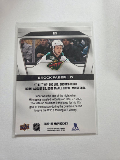Brock Faber Upper Deck MVP Hockey #179 [Minnesota Wild]