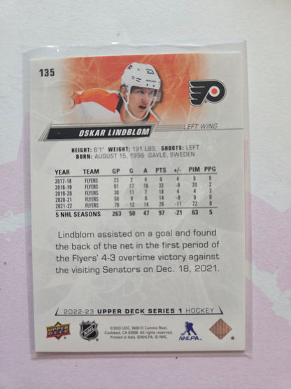 Oskar Lindblom Upper Deck Series 1 #135 [Philadelphia Flyers]