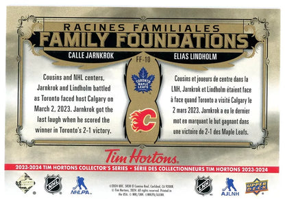 2023-24 Tim Hortons Duos Family Foundations Callie Jarnkrok & Elias Lindholm FF-10 [Tim Hortons]