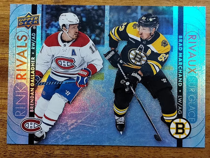 2023-24 UD Brendan Gallagher Brad Marchand Rink Rivals Tim Hortons Duos RR-2 [Tim Hortons]