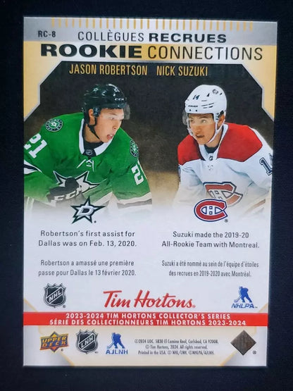 2023-24 Tim Hortons Greatest Duos Rookie Connections #RC8 Jason Robertson/Nick Suzuki [Tim Hortons]