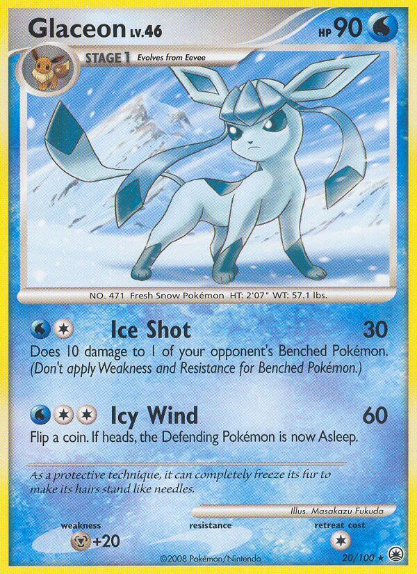 Glaceon (20/100) (Thème Deck Exclusif) [Diamond &amp; Pearl: Majestic Dawn] 