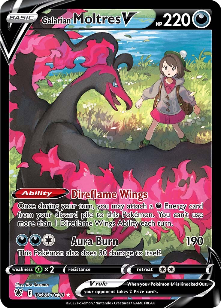 Galarian Moltres V (TG20/TG30) [Épée et bouclier : Radiance astrale] 
