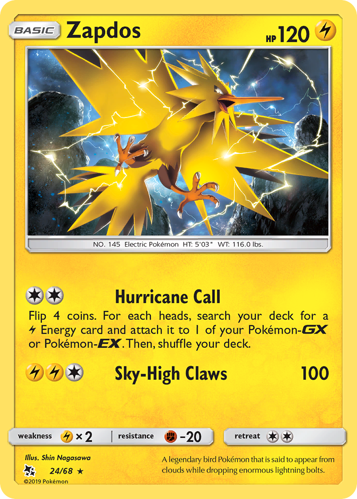 Zapdos (24/68) [Soleil et Lune : Destins Cachés] 