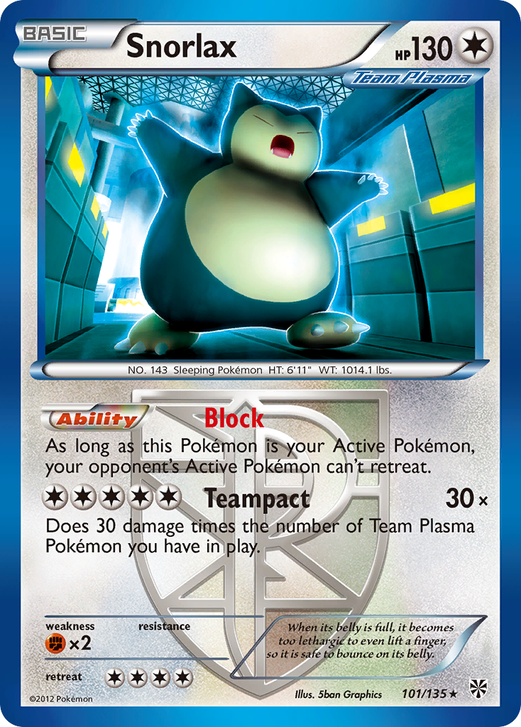 Snorlax (101/135) [Noir et blanc : Tempête de plasma] 
