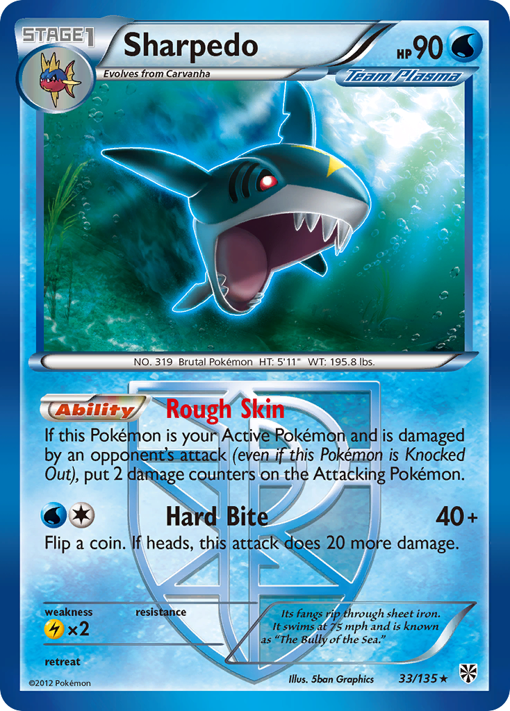 Sharpedo (33/135) [Noir et blanc : Tempête de plasma] 