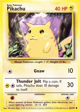 Pikachu (58/102) (Carte Jumbo) [Ensemble de base illimité] 