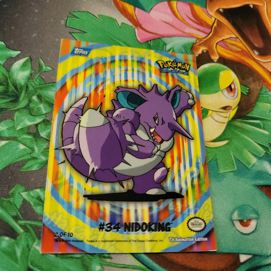 Pokemon [Topps] - Nidoking #34 - Sticker Card