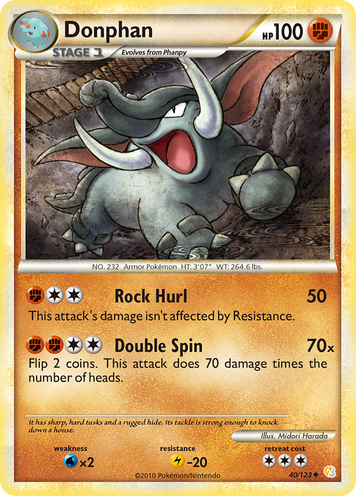 Donphan (40/123) [HeartGold &amp; SoulSilver : Ensemble de base] 