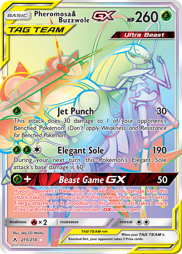 Pheromosa &amp; Buzzwole GX (215/214) [Soleil et Lune : Liens ininterrompus] 