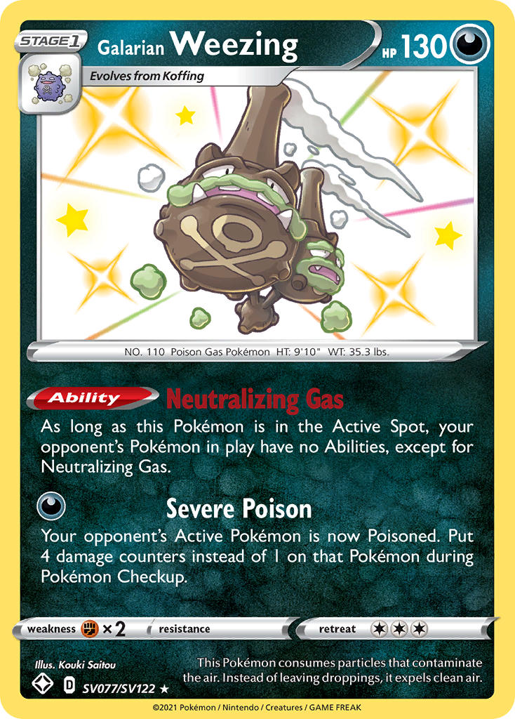 Galarian Weezing (SV077/SV122) [Épée et bouclier : Shining Fates] 