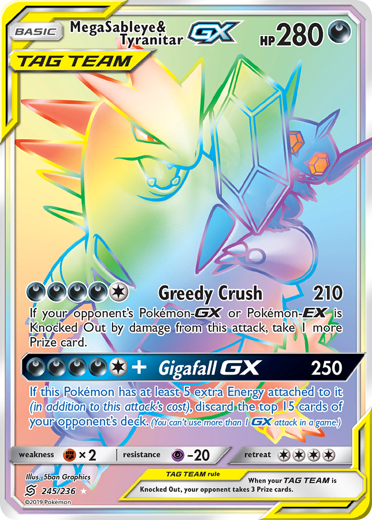 Mega Sableye &amp; Tyranitar GX (245/236) [Soleil et Lune : Esprits Unifiés] 