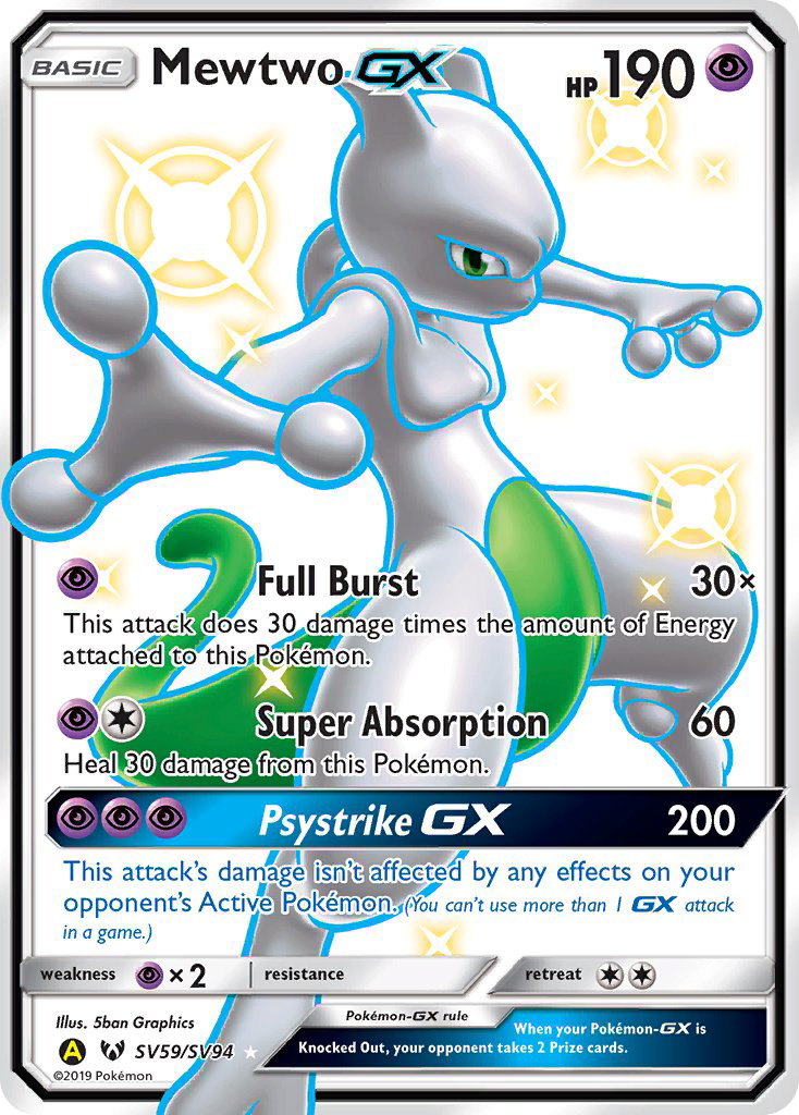 Mewtwo GX (SV59/SV94) [Soleil et Lune : Destins Cachés - Voûte Brillante] 