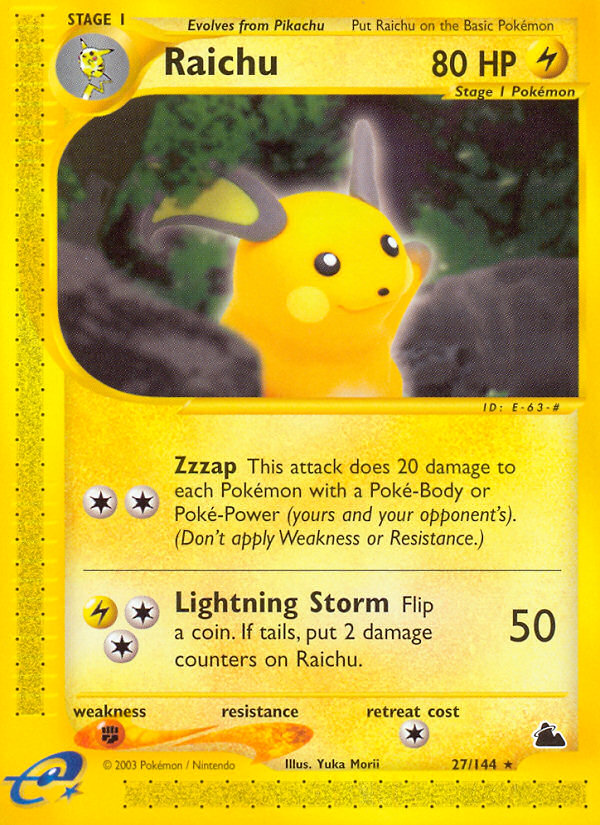 Raichu (27/144) [Skyridge][Yuka Morii]