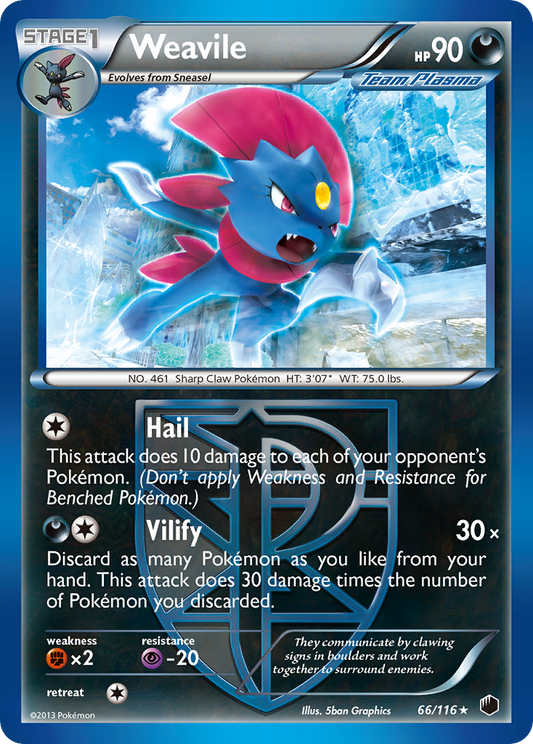 Weavile (66/116) [Noir et blanc : Plasma Freeze] 